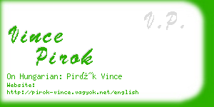 vince pirok business card